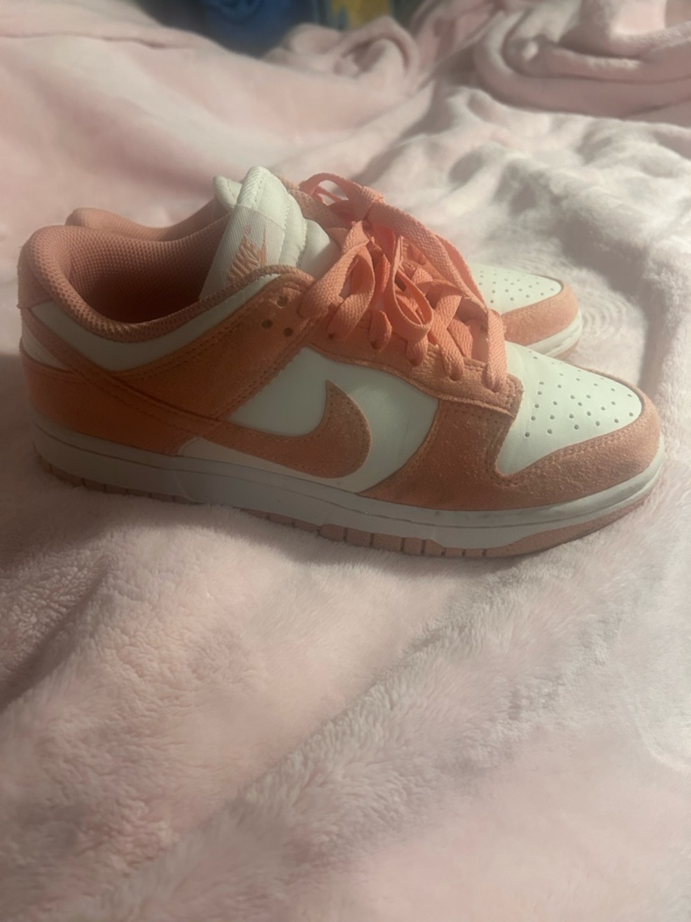 Nike Women's Low-Top Sneakers in Peach and Cream Suede - Picture 3 of 6